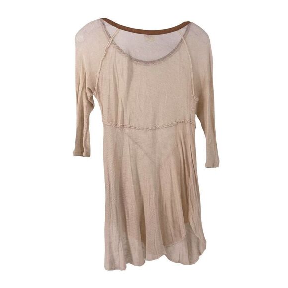 Intimately Free People Tunic Bohemian Boat Neck 3/4 Sleeves Cream Shirt Size XS - Picture 4 of 9